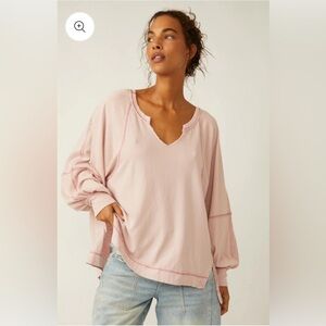 Free People Pink V-Neck Top